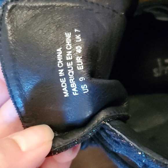 Shelly's London chunky heel lace boots buckle accent and rainbow lurex sparkle - Picture 6 of 6